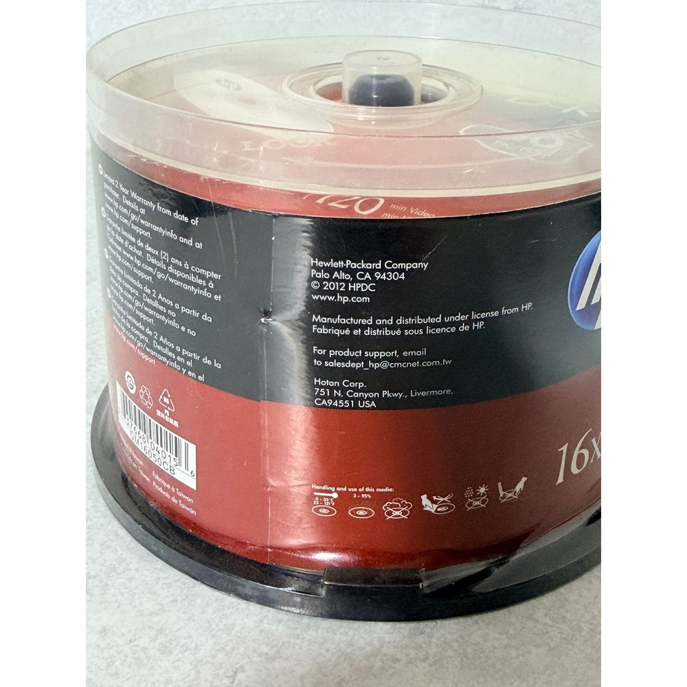 HP DVD-R 50 Pack Spindle 4.7GB 120min 16x Recordable Media DM16050CB New Sealed - Picture 6 of 6